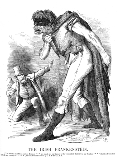 Punch, typical anti-Irish image of the 1800s - English Ireland's Irish Nightmare