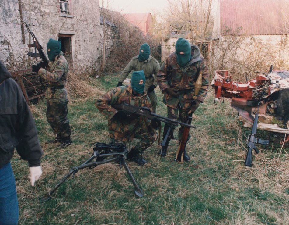 Volunteers of an Active Service Unit (ASU) of the Irish Republican Army preparing for a foot-patrol, British Occupied North of Ireland, 1994