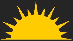 The Irish or Fenian Sunburst emblem as used by Conradh na Gaeilge and Guth na Gaeltachta, organisations that fight for the civil rights of Irish-speaking citizens and communities in contemporary anglophone-dominated Ireland