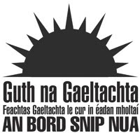 Guth na Gaeltachta, the Irish civil rights and community movement which makes use of the Irish or Fenian Sunburst symbol, Ireland, 2011