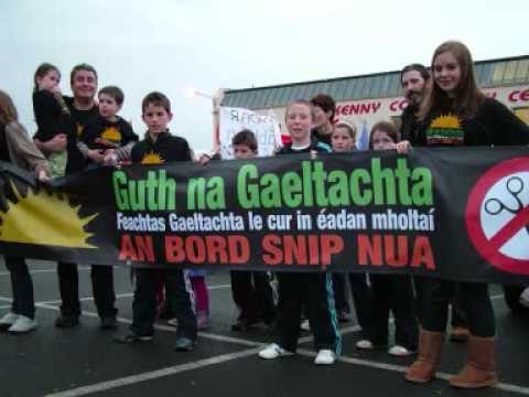 Guth na Gaeltachta, the contemporary Irish civil rights movement which uses the Irish or Fenian Sunburst as its symbol, 2011