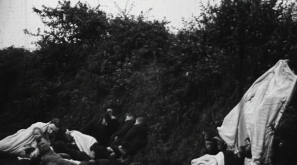 Irish refugees hiding in the countryside following the Sack of Balbriggan