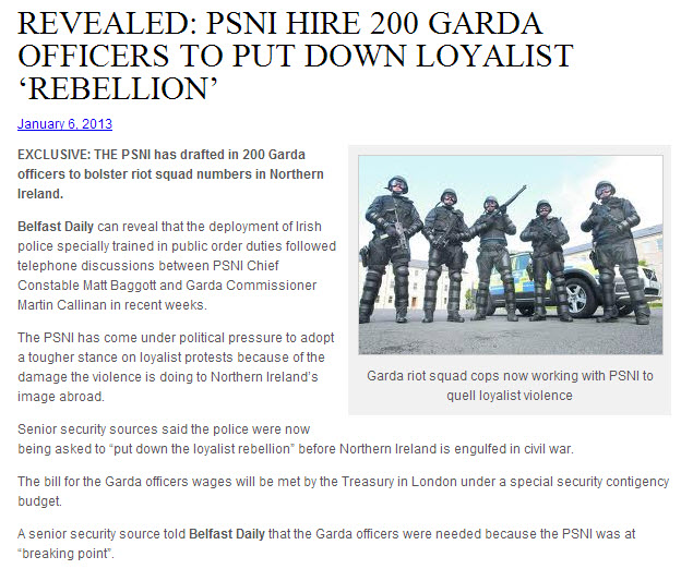 Belfast Daily - PSNI Ask For 200 Gardaí To Police Belfast? Really?