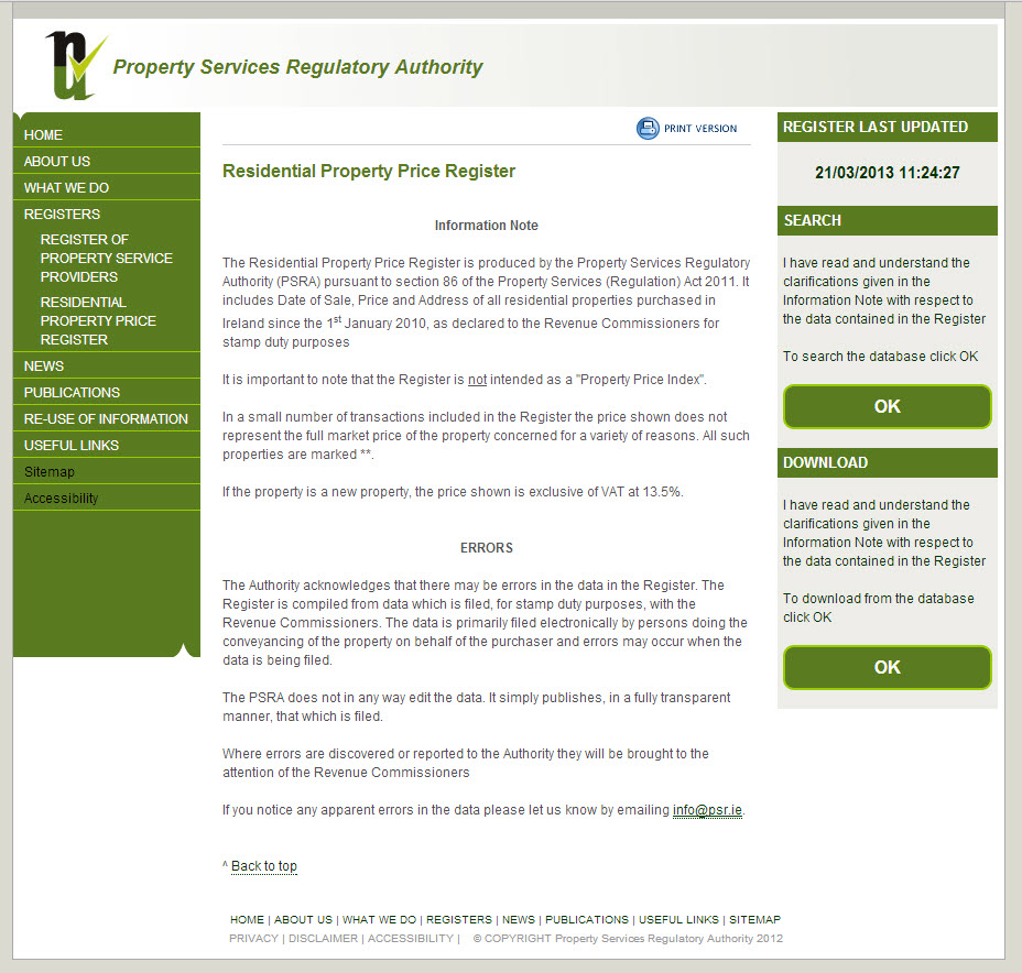 The Property Services Regulatory Authority - but where is the Irish?