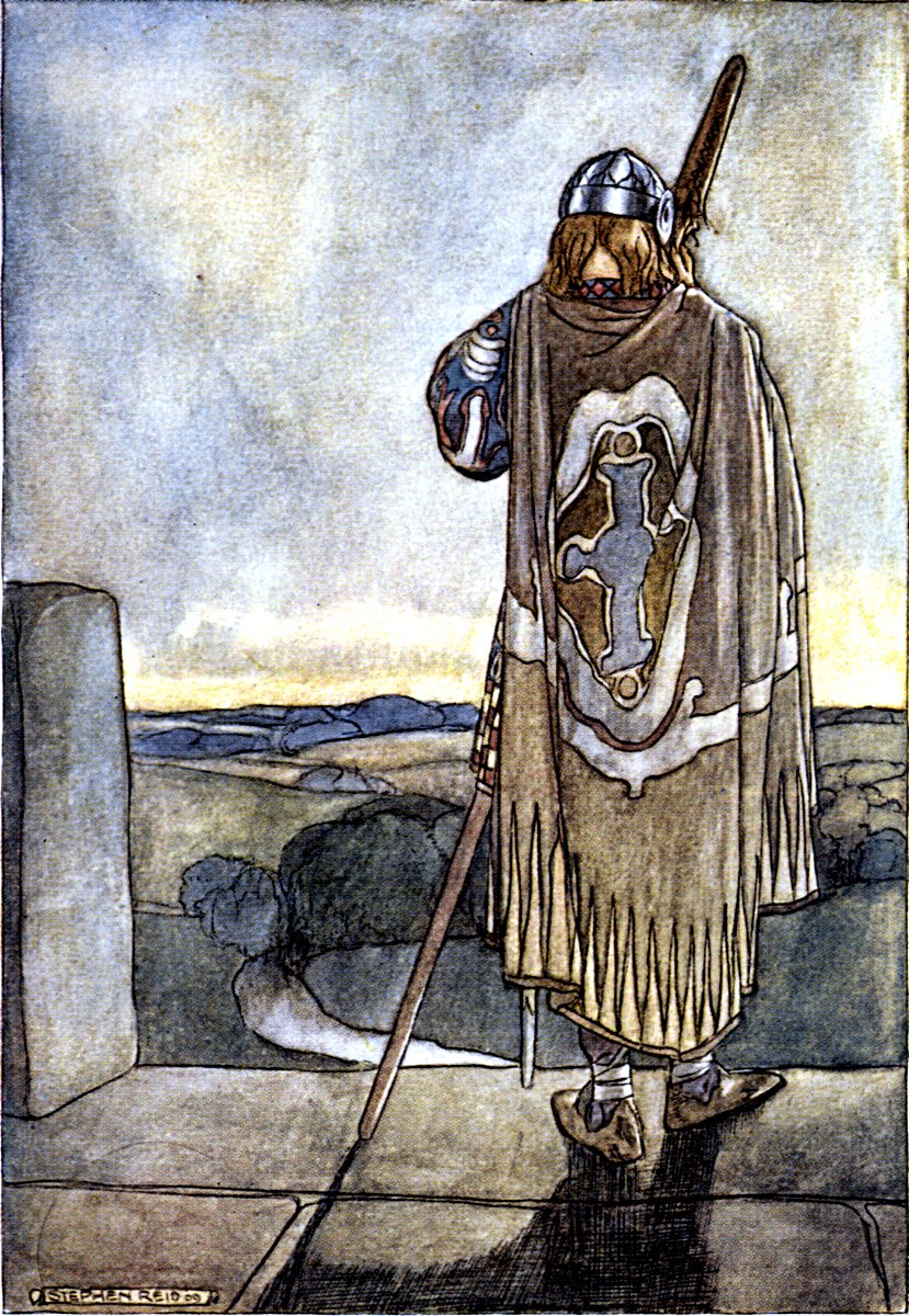 Finn heard far off the first notes of the fairy harp (Stephen Reid, 1910)