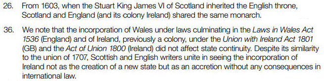 Ireland the "colony" from "Scotland analysis, Devolution and the implications of Scottish independence, Presented to Parliament by the Secretary of State for Scotland February 2013"