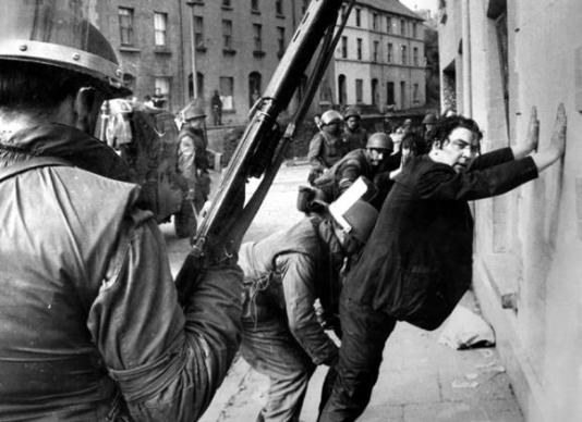 John Hume, Irish political statesman and later winner of the Nobel Peace prize, is siezed by British troops, Occupied North of Ireland