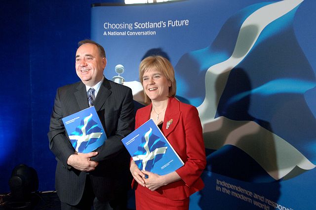 Alex Salmond and Nicola Sturgeon of the Scottish National Party or SNP