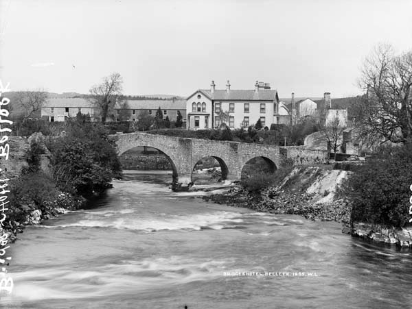 The town of Belleek, with the bridge crossing the River Erne, c.1900