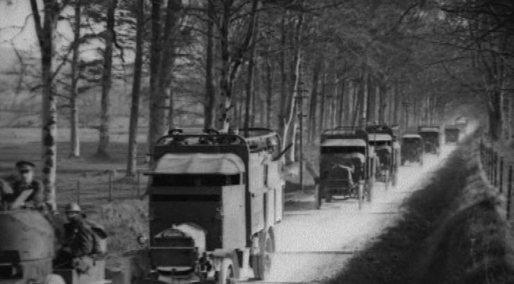 Units of the British Occupation Forces move towards the IRA-liberated town of Belleek to reoccupy it