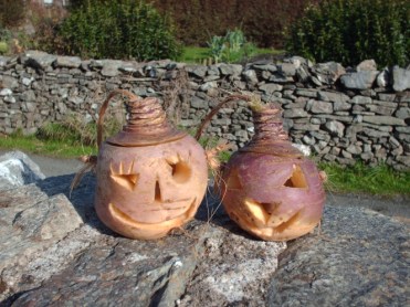 Turnip lanterns or jack-o'-lanterns from Scotland