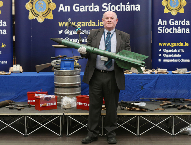 A supposed improvised rocket prototype developed by Irish republican insurgents in Ireland and seized by the Garda Síochána