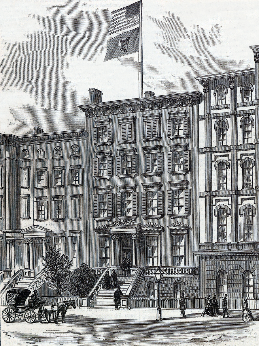 Headquarters of the Fenian Brotherhood of America, Moffat Mansion, 32 East 17th Street, Union Square, Manhattan, New York City, 1866