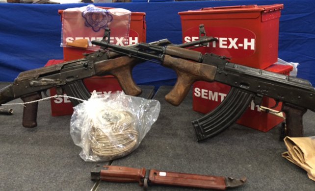 Two Romanian AIM 7.62mm automatic assault rifles seized from Irish republican insurgents